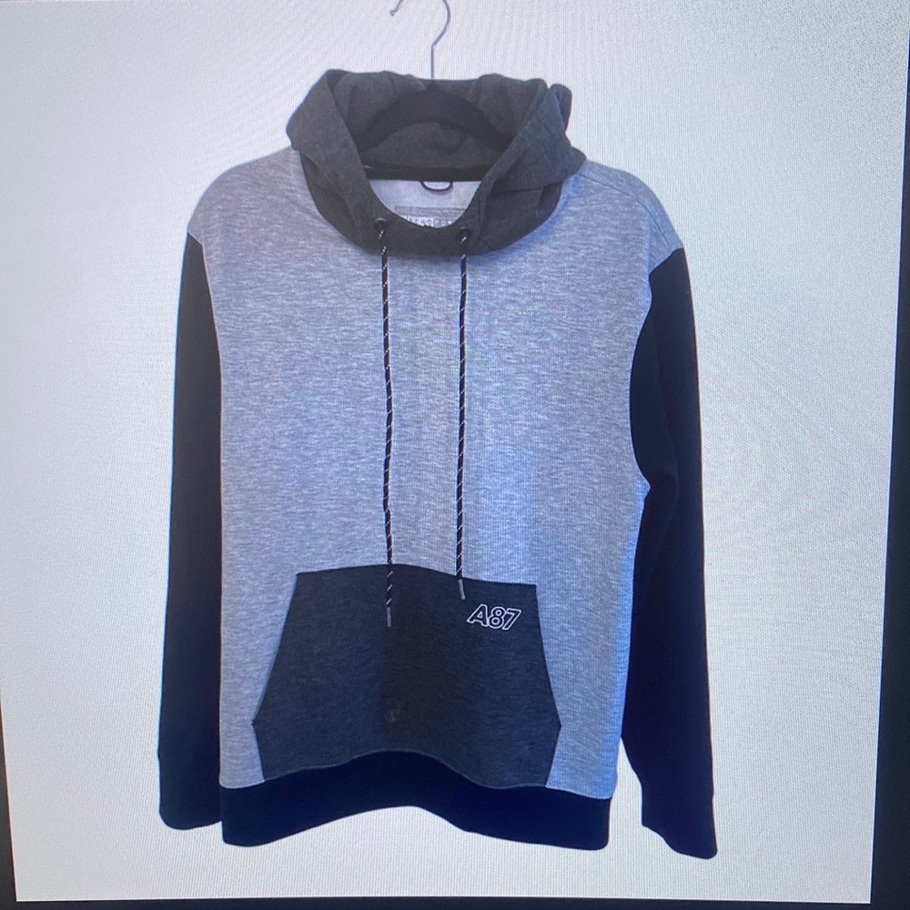 Gray and Black Men's Hoodie